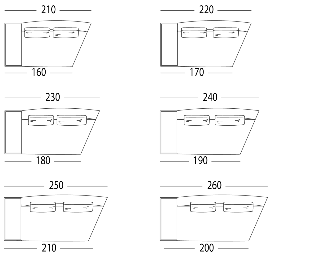 SOFA WITH NO ARM PLATFORM MARBLE LEFT OR LIGHT