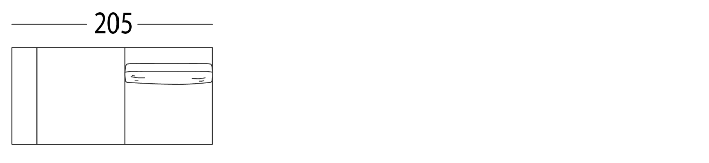 SOFA WITH FREE SPACE AND ARM